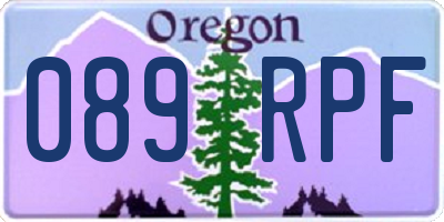 OR license plate 089RPF