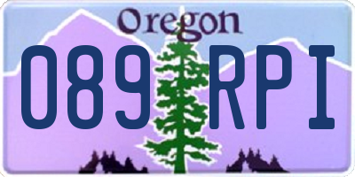 OR license plate 089RPI