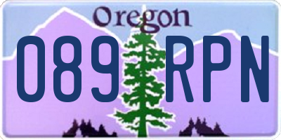 OR license plate 089RPN