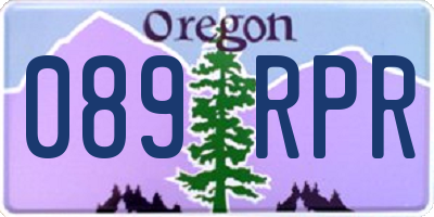 OR license plate 089RPR