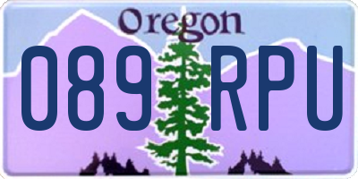 OR license plate 089RPU