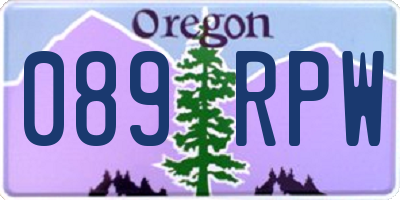 OR license plate 089RPW
