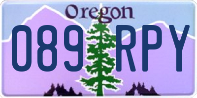 OR license plate 089RPY