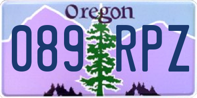 OR license plate 089RPZ