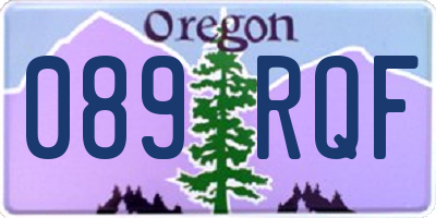 OR license plate 089RQF