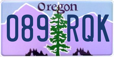 OR license plate 089RQK