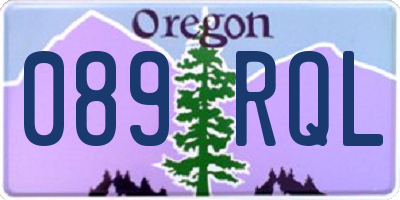 OR license plate 089RQL