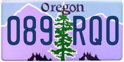 OR license plate 089RQO