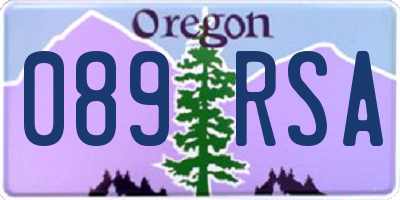 OR license plate 089RSA