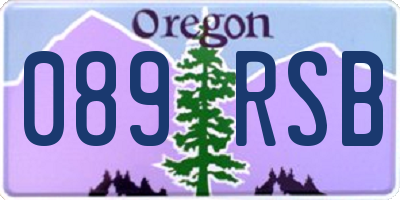 OR license plate 089RSB