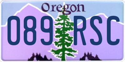 OR license plate 089RSC