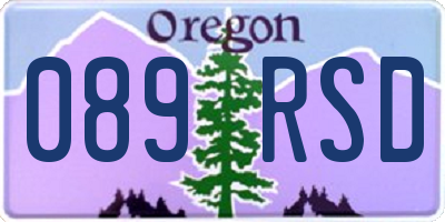OR license plate 089RSD