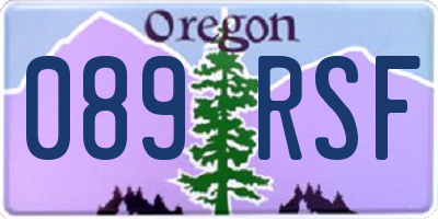 OR license plate 089RSF