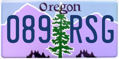 OR license plate 089RSG