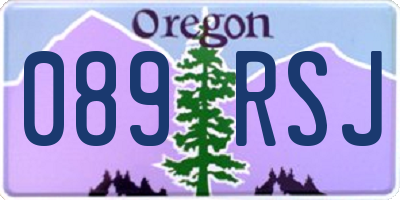 OR license plate 089RSJ