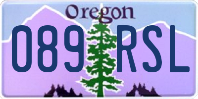 OR license plate 089RSL