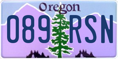 OR license plate 089RSN