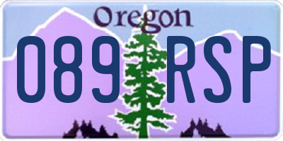 OR license plate 089RSP