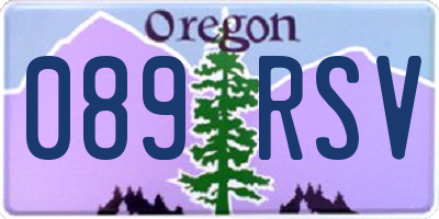 OR license plate 089RSV