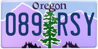 OR license plate 089RSY