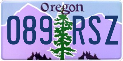 OR license plate 089RSZ