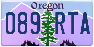 OR license plate 089RTA