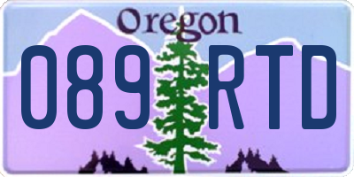 OR license plate 089RTD