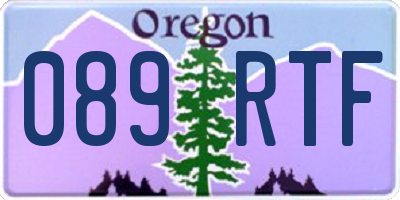 OR license plate 089RTF