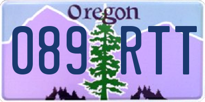 OR license plate 089RTT