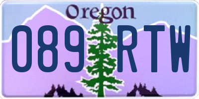 OR license plate 089RTW