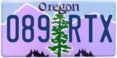 OR license plate 089RTX