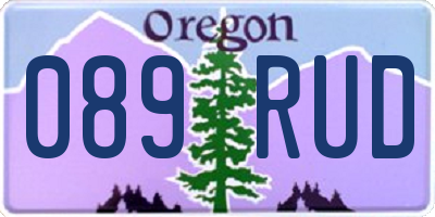 OR license plate 089RUD