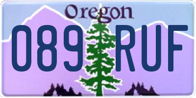 OR license plate 089RUF
