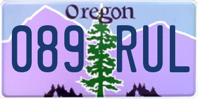 OR license plate 089RUL