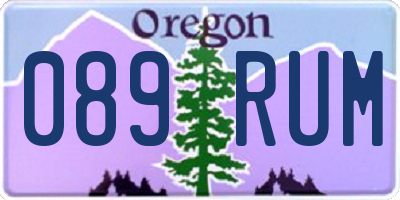 OR license plate 089RUM