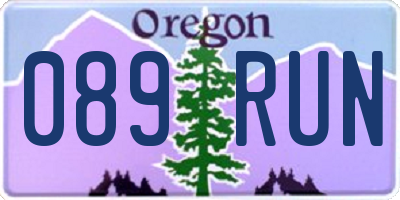 OR license plate 089RUN