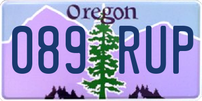 OR license plate 089RUP
