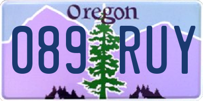 OR license plate 089RUY