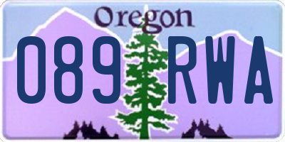 OR license plate 089RWA