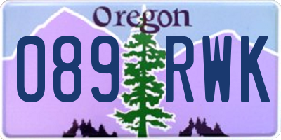 OR license plate 089RWK