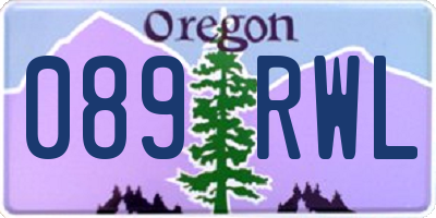 OR license plate 089RWL