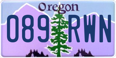 OR license plate 089RWN