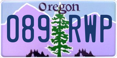 OR license plate 089RWP