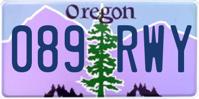 OR license plate 089RWY