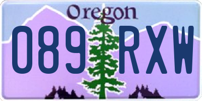 OR license plate 089RXW