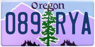 OR license plate 089RYA