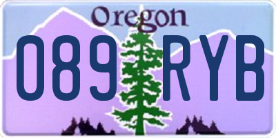 OR license plate 089RYB