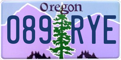 OR license plate 089RYE