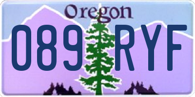 OR license plate 089RYF