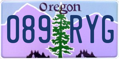 OR license plate 089RYG